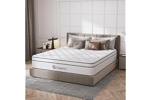 SUAYEA Queen Mattress, 10 Inch Queen Size Mattress in a Box, Medium Firm Matterss with Pocket Spring and Soft Foam, Ultimate Motion Isolation, Strong Edge Support, Hybrid Mattress