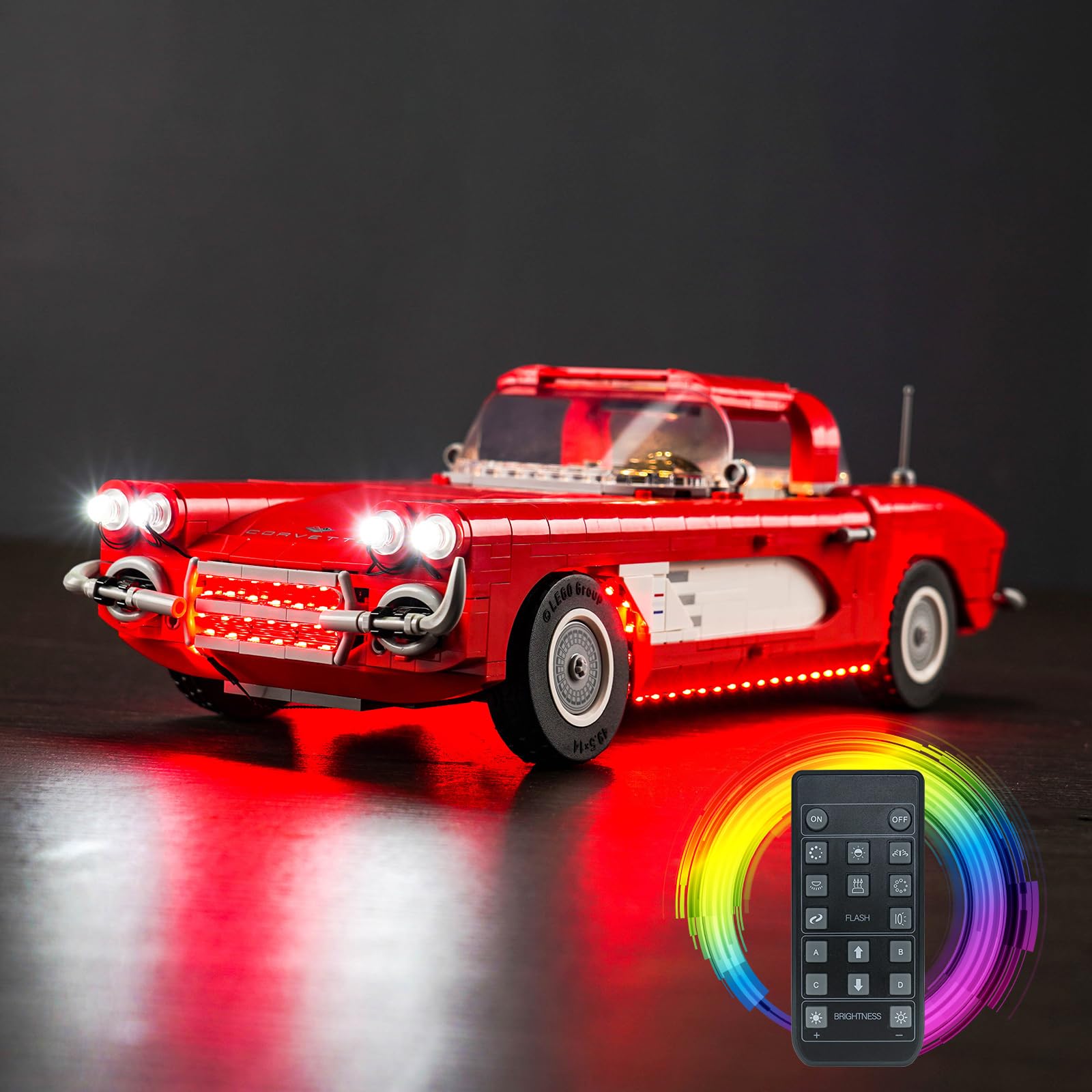 Led Light Kit for Lego Chevrolet Corvette 1961, Led Lighting Set for Lego 10321 Chevrolet Corvette 1961 - Not Include Models, Just Light Kit (Remote Control Version) — image 1