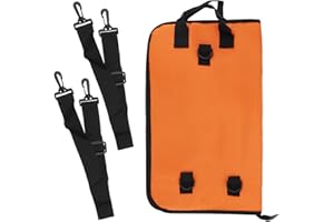 REMAGIC Drumsticks Bag, Canvas Large Capacity Drum sticks Storage Bag with Anti-falling Pockets, Portable Hangable Drum Sticks Case Mallet Bag, Lasting Drumsticks Holder Great Gift for Drummers, Beginners