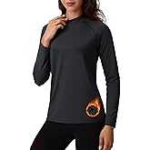 TACVASEN Women's Thermal Shirts Mock Turtle Neck Long Sleeve Undershirt Fleece Warm Athletic Tops Winter Base Layer