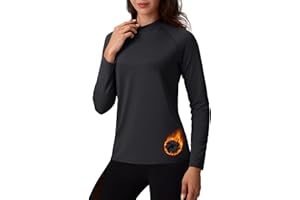 TACVASEN Women's Thermal Shirts Mock Turtle Neck Long Sleeve Undershirt Fleece Warm Athletic Tops Winter Base Layer