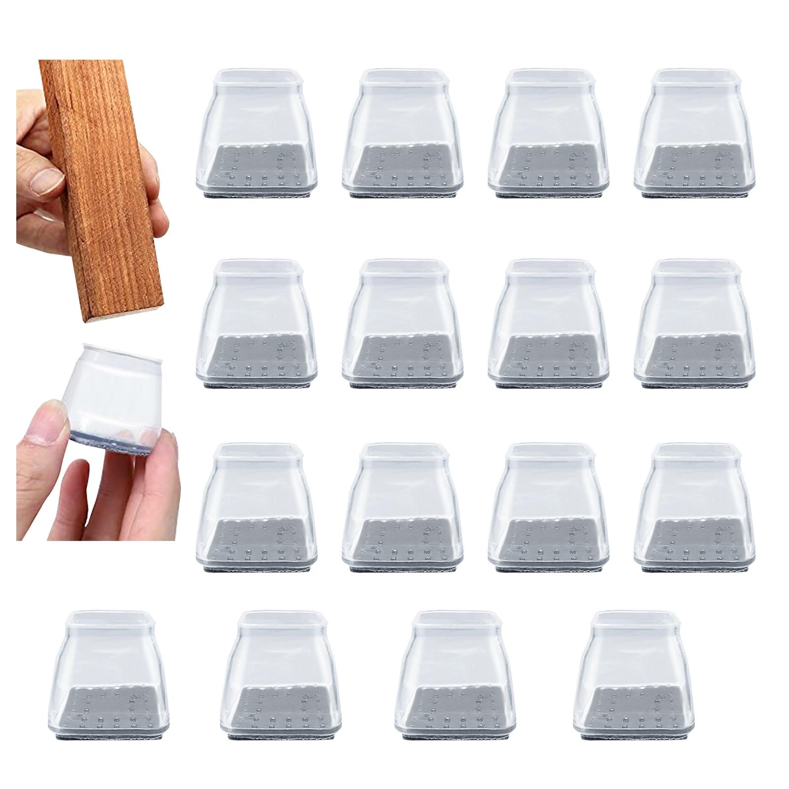 GWAWG 16 PCS Chair Leg Floor Protectors Silicone Chair Leg Caps Chair Leg Protection Covers with Felt Pads for Protecting Hardwood Tile Laminate Floors Furniture No Scratches and No Noise(Small)