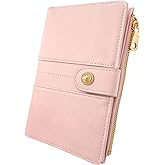 elzama Passport Holder for Travel Women, RFID Passport Wallet with Zipper Pocket, Credit Card, Pen, Sim Card, Cash, Coins Holders, Travel Passport Wallet with Zipper, Pink