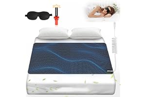PODYSLEN Grounding Mat for Bed, Grounding Pad for Sleeping, Anti-Slip PU Leather Grounding Mattress Earthing Mat Grounding Pad with Grounding Cord for Better Sleep, Pain and Stress Relief, 27.5''×60‘’, Queen