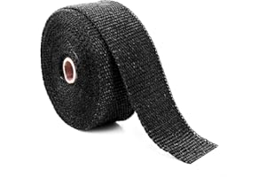 LSKASELUE Exhaust Heat Wrap, 2" × 32.8' Fiberglass Heat Insulation Tape with Stainless Steel Zip Ties, High Temperature Resis