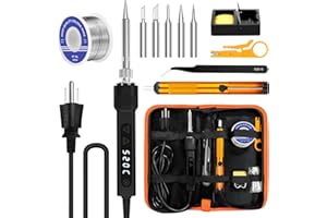 120W LED Soldering Iron Kit, 7s Fast Heating Adjustable Temp 356-968℉ Auto Sleep Precision Welding Gun Tools Electronics Repa