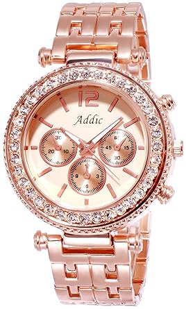 Analogue Rose Gold Crystal Studded Women's Watch