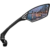 MEACHOW New Scratch Resistant Glass Lens,Handlebar Bike Mirror, Rotatable Safe Rearview Mirror, Bicycle Mirror, (Silver Right Side) ME-006RS