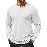 COOFANDY Mens Henley Shirts Long Sleeve T Shirts Casual Lightweight Fashion Button Pullover Tee Shirt