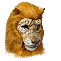 Amazon.com: Ginoba Halloween Lion Mask with Bright Yellow Fur ...