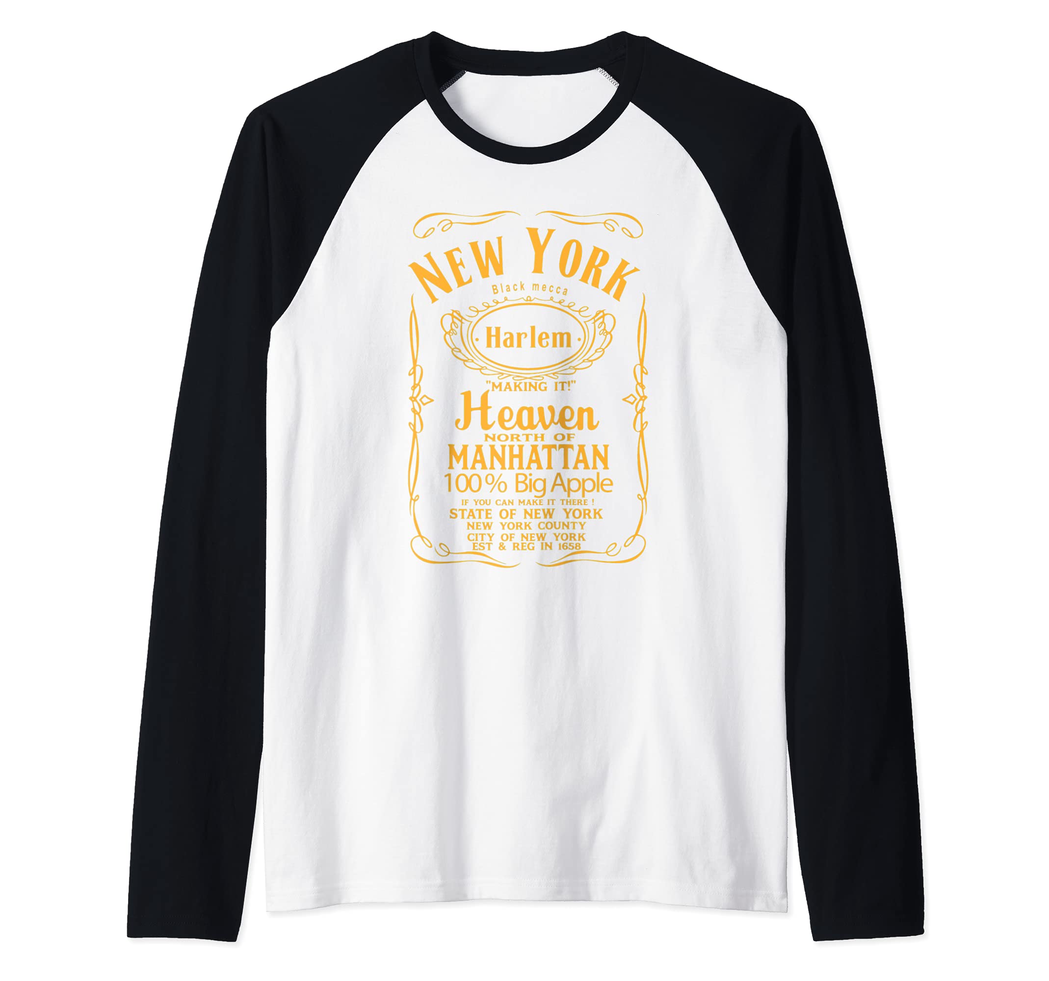 New York City HARLEM USA United States of America holiday Raglan Baseball Tee