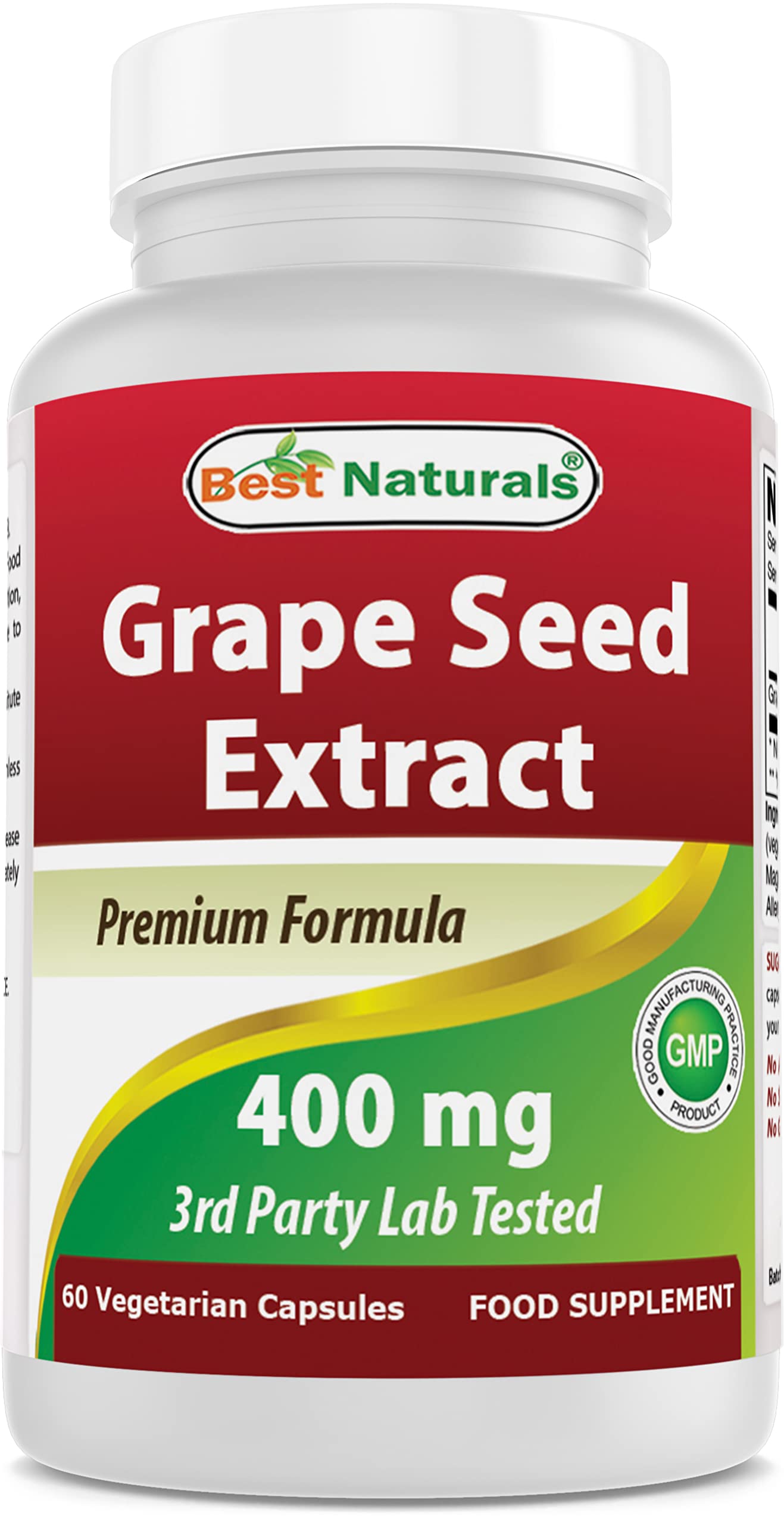Best Naturals Grape Seed Extract 400 mg 60 Vcaps (60 Count (Pack of 1))