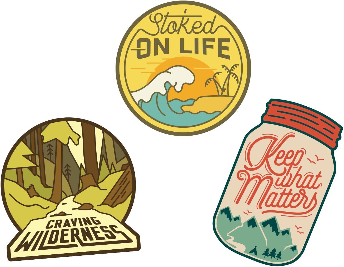 Asilda Store Sticker Set [Premium Quality Matte Waterproof Vinyl Stickers for Water Bottles] (Adventure Set #3)