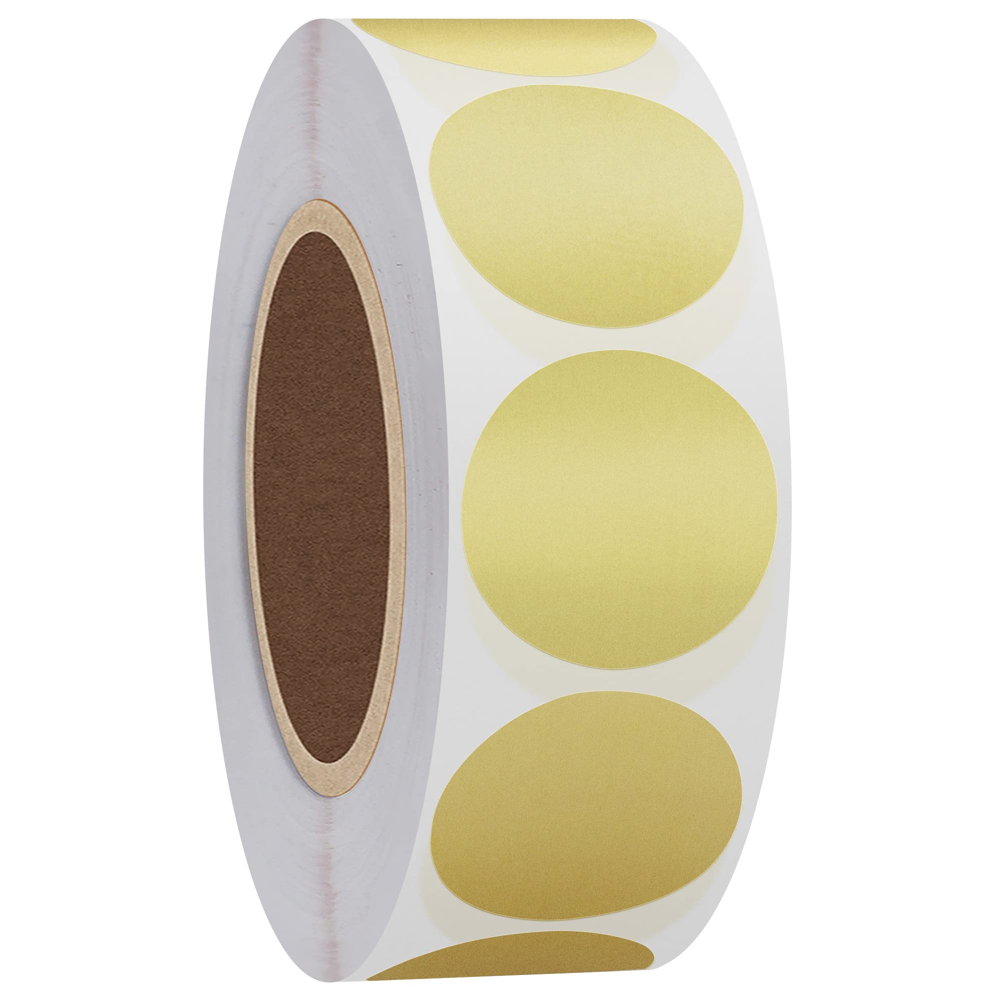 Hylabelest Round Color Coding Dot Labels 1 Inch Metallic Foil Golden Stickers Adhesive Label 1,000 Per Roll (Golden)