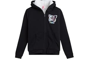 Dreamstar Girls' Sherpa Sweatshirt - Heavyweight Fur Zip Hoodie - Flip Sequin for Girls (4-16)