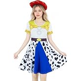 EDAUWAE Western Cowboy Costume For Women Cowgirl Dress Adult Retro Skirt Halloween Fancy Dress