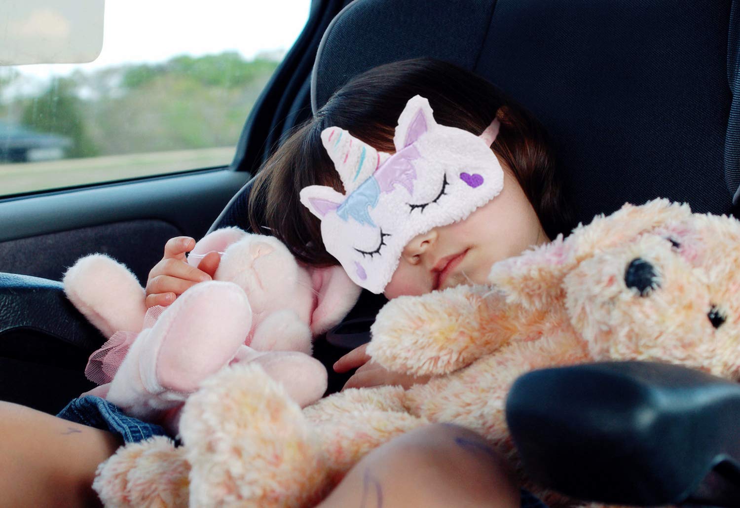 Unicorn Sleep Mask,Kapmore 4 Pack Cute Eye Mask Unicorn Horn Sleeping Mask Soft Plush Blindfold Sleep Eye Cover for Kids Girls Women