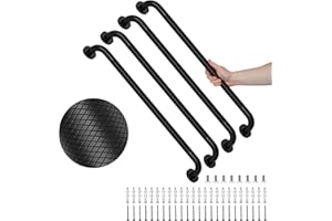 Grab Bars for Shower,YuanDe Black 4 Pack 32-Inch Anti Slip Shower Handles for Elderly, Safety Shower Grab Bar, Stainless Steel Handicap Grab Bars for Bathroom
