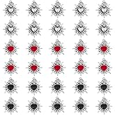 DICOSMETIC 30Pcs Gothic Heart Charms Sacred Heart Charms Bulk 3 Styles Halloween Charm Black Red White Alloy Charms Tibetan Style Love Pendants Fancy Enamel Charm for Jewelry Making