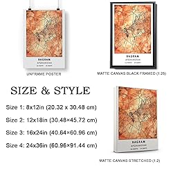 Bagram Map Poster, Afghanistan Map Art Poster, Map