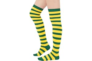 Century Star Thigh High Socks Striped Extra Long Tube for Women Over the Knee Athletic Sports Socks Plus Size Stockings