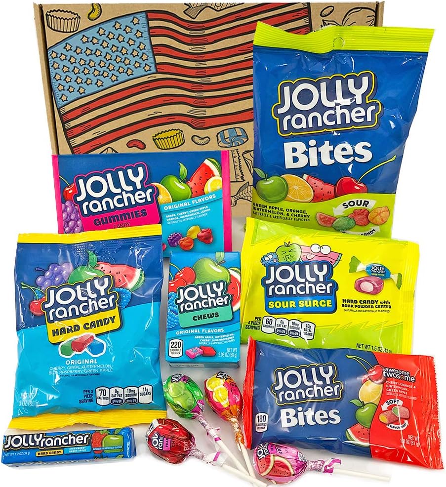 Jolly Rancher Candy Box Hamper Selection Hard Candy, Chews, Lollipop
