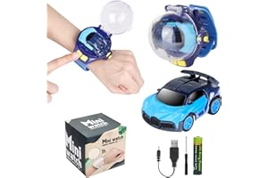 TOMATONG 2023 Remote Control Car Watch Toys with LED Light,2.4 GHz Mini Racing Cars Wrist Toy for Kids,RC Small Car Interactive Outdoor Game Easter Halloween Birthday Gifts,Blue