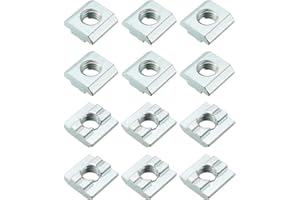 METALLIXITY Slide in T-Nut (M8 Thread) 12pcs, Carbon Steel T-Slot Nut Fastener for 3030 Series Aluminum Extrusion Profile
