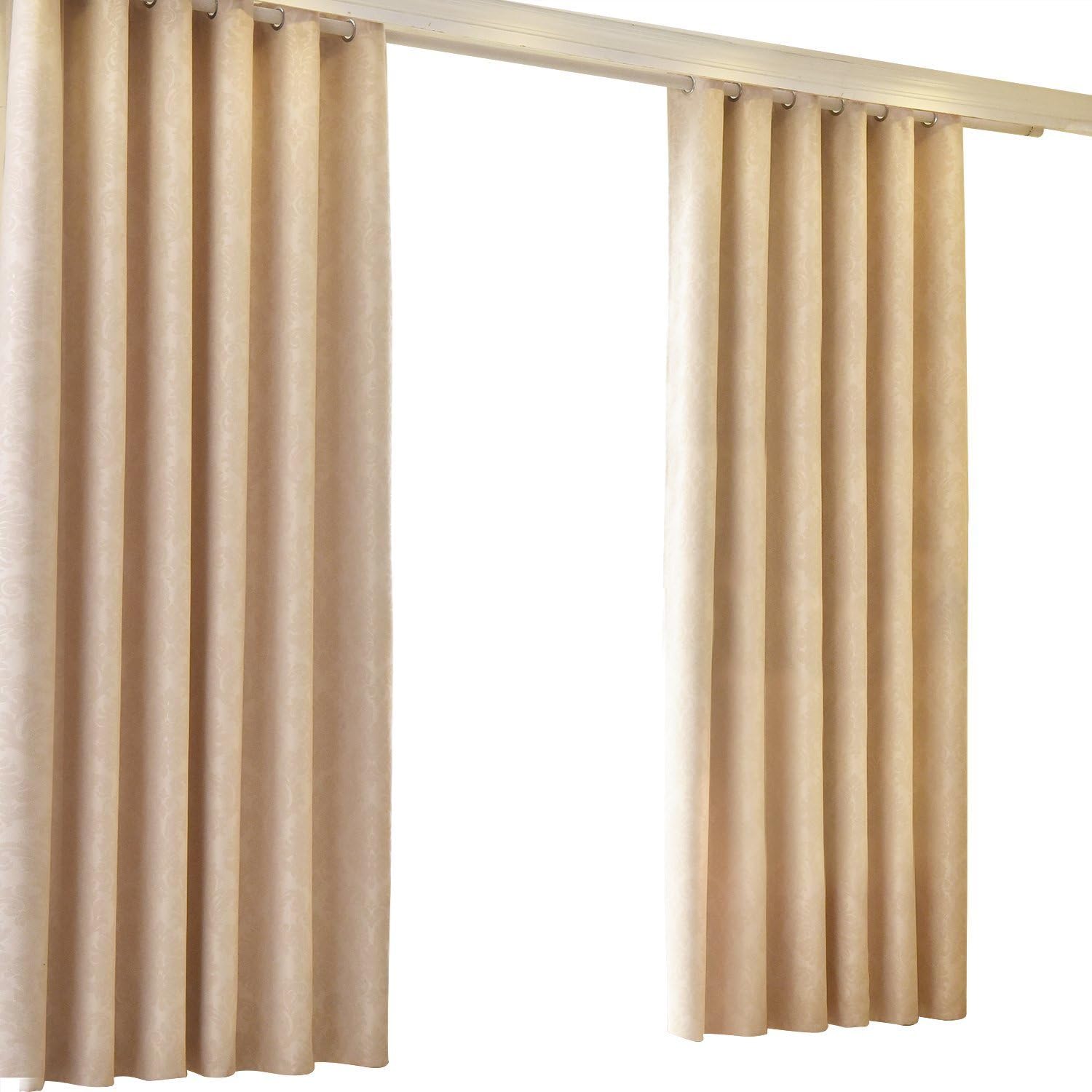 90 X 90 Cream Blackout Curtains Upgraded Luxury Thermal Vintage