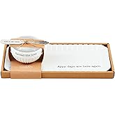 Mud Pie Circa Tray and Dip Bowl Set; Tray 5" x 12" | Bowl 2" x 3 3/4" Dia | Spreader 5 1/2"