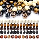 500Pcs Large Hole Wooden Craft Beads - 4 Colors, 12x11mm Natural Barrel Wood Loose Spacer Beads for Jewelry Making & DIY Handmade