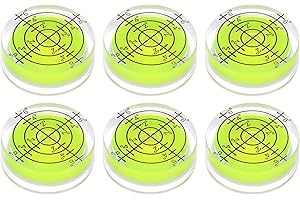 HARFINGTON 6pcs Round Bubble Level 32x12mm Mini Circular Bullseye Spirit Levels for Leveling Camera Tripod Telescope Workshop