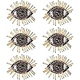 AHANDMAKER 6 Pcs Eye Beaded Patches for Clothes, Evil Eye Sequined Patch Sew on Rhinestone Beaded Applique for Clothes Jackets Jeans Bags Embroidery Garment Accessory