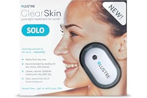 LUSTRE ClearSkin Solo - Blue Light Acne Treatment Device, UV-Free & Wireless | LED Therapy for Face and Body Acne, Spots and Blemishes |