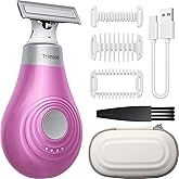Trimcoo 2026 New Bikini Trimmer for Women - Small But Powerful Electric Razors, Intimate Pubic Hair/Lady Facial Painless Removal, USB-C Cordless Body Shaver for Trip, Replaceable Wet/Dry Blade, Pink
