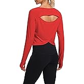 Bestisun Long Sleeve Workout Running Shirts Athletic Yoga Gym Crop Tops for Women