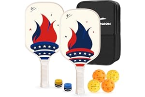 ZUMWORGION® Pickleball Paddles Set of 2: Fiberglass Rackets for Beginners with Balls - 8mm Honeycomb Core Spin | 7oz Lightweight - Couple Pickle Gifts for Women