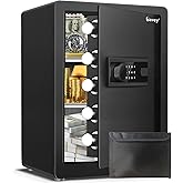 Kavey 2.5 Cub Safe Box, Large Home Safe with Fireproof Waterproof Bag, Security Safes with Backlit Touch Screen Keypad, Dual Alarm System and Mute Function for Home Office 13"D x 14.96"W x 21.65"H