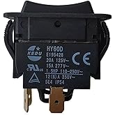 HY60D KEDU 20A 125VAC RET-EXT 4Pin (ON)-Off-(ON) Pushbutton Switch