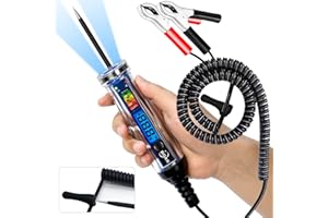 BOAK Car Battery Tester,1-75V DC Bidirectional Test Light with Voltage Display&Led Light,Golf Cart Battery Meter,1-20KHz Signal Frequency Checker,Automotive Continuity Tester with Voltmeter.