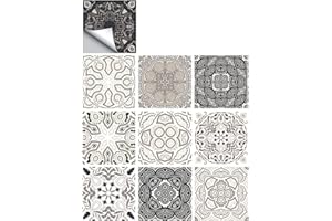 JACKLOVE 25 PCS Moroccan Style Tile Sticker, 4x4 Inch(10x10cm) Traditional DIY Murals, Tile Waterproof Oil Proof Removable Decals for Bathroom & Kitchen Backsplash (4I-SVC0-ZV27)