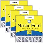 Nordic Pure 20x20x5 Honeywell/Lennox Replacement MERV 10 Air Filters 4 Pack | Actual Size: 19 5/8 x 19 7/8 x 4 3/8 Made in USA, Advanced HVAC Filtration, Mid-Sized Airborne Particles &amp; Pet Dander