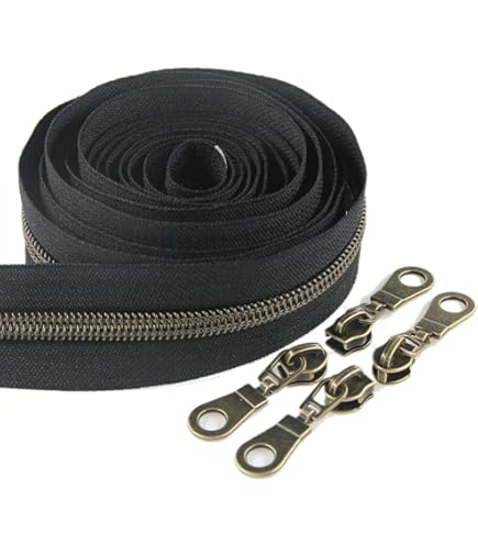 Two 7 Inch Brass Jeans Zipper YKK Number 5 Gold Colored