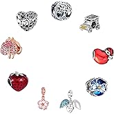 9Pcs Plated Silver Spacer Beads Charms fit Pandora Pendants Bracelet Dangle Pack Set Gold