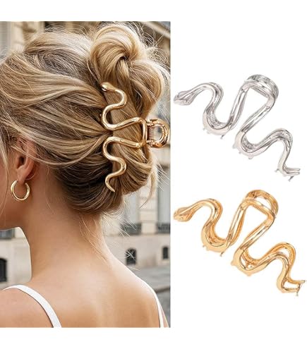 Amazon.com : Fashionable Green Snake Design Metal Hair Claws  display picture 3