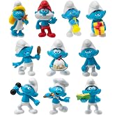 THE Smurfs 40TH Anniversary Classic Figure 10 Pack - Features 2-Inch Smurfette, Grouchy, Greedy, Papa Smurf, Brainy, Hefty, Vanity, Harmony, Jokey, Chef - Authentic Details