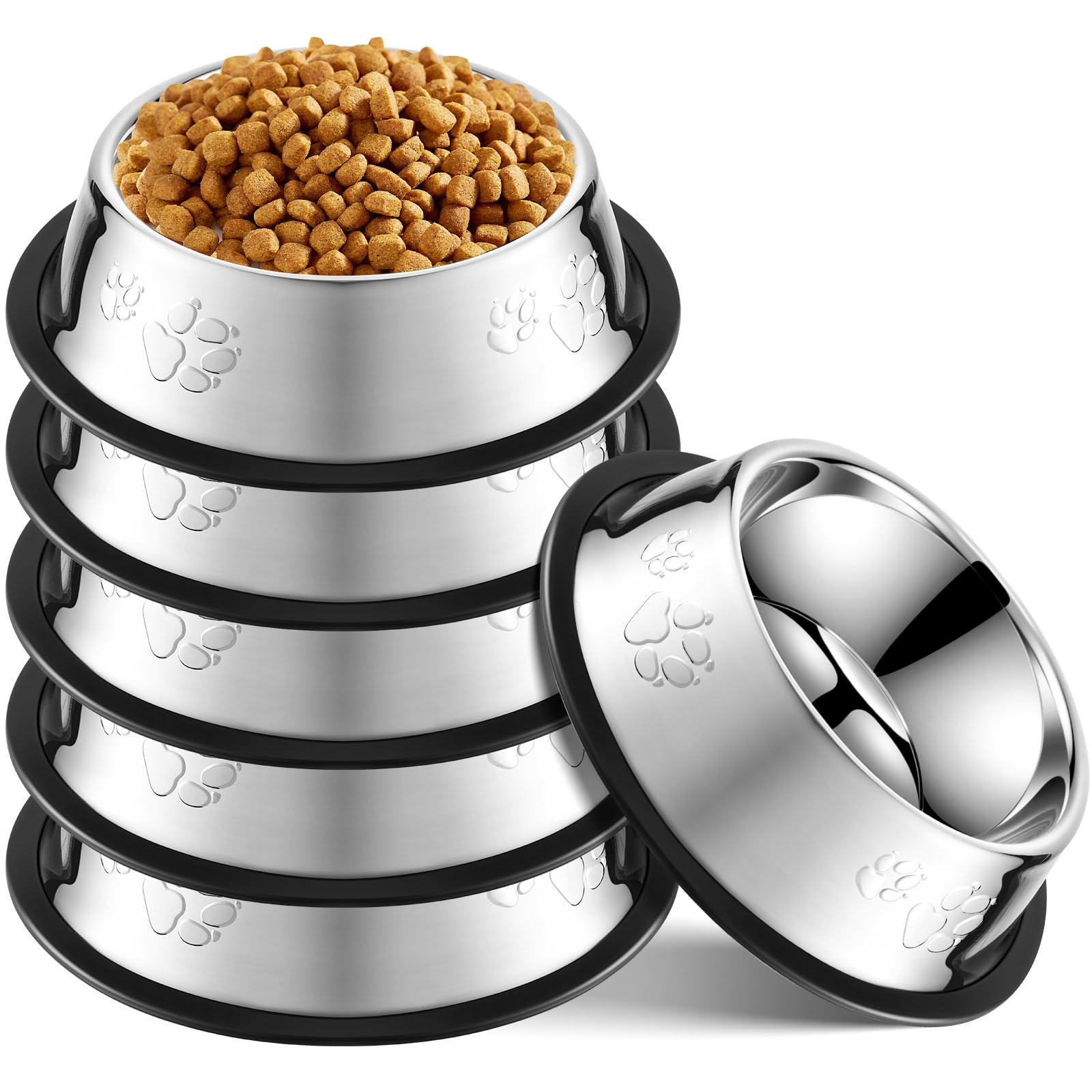 Photo 1 of Tanlade 8 Pack Stainless Steel Dog Bowls Metal with Rubber Base Non-Slip Pets Puppy Cats Feeding Food and Water Bowls Dishwasher-Safe for Indoor Small Medium Large Dogs Cats Kitten Rabbit(7 oz)
