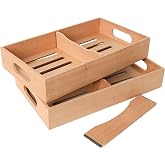 Mantello Cigars Spanish Cedar Cigar Tray - Adjustable Divider, Fits Large Humidors, for Humidor or Walk-in Closet 12.5" x 7.5"x 2.25" (2)