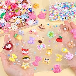 100Pcs Colorful Slime Charms Assorted Cute Decoden