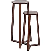 Kate and Laurel Rioux Modern Nesting Tables; Set of 2; Walnut Brown; Transitional Side Tables with Nesting Design for Stylish